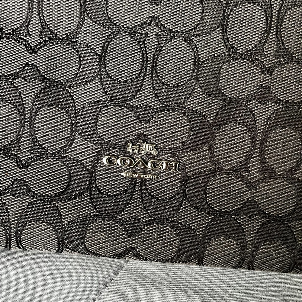 Coach Charcoal and black Signature Pattern Bag.